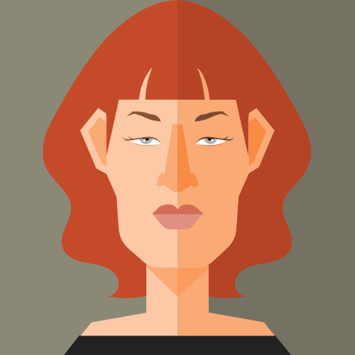 Avater de Sara, illustration numérique; femme rousse coupée au niveau des épaules, son visage est ovale avec des traits saillants